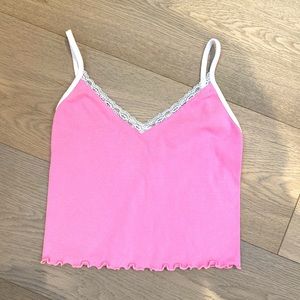 Brandy Melville RARE Pink and White Lace Nicolette